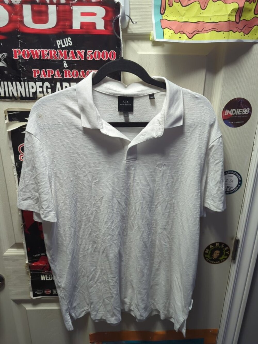 Armani Exchange Polo Shirt Men's Short Sleeve White Casual XL Extra Large